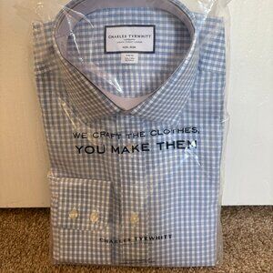 Charles Tyrwhitt Men's Royal Oxford Slim Fit Shirt, 15.5” Neck x 39” Sleeve